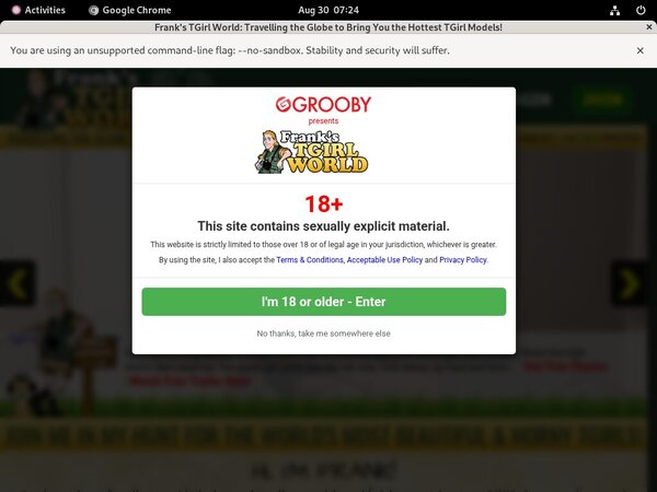 Franks T-Girl World Paypal Payment