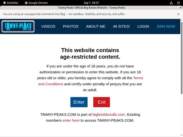 Tawnypeaks Sign Up Page